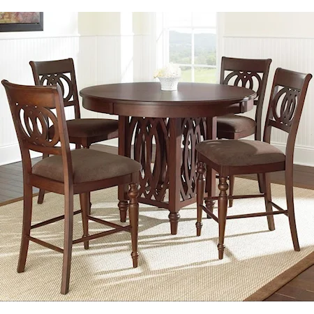 5 Piece Round Counter Height Dining Set